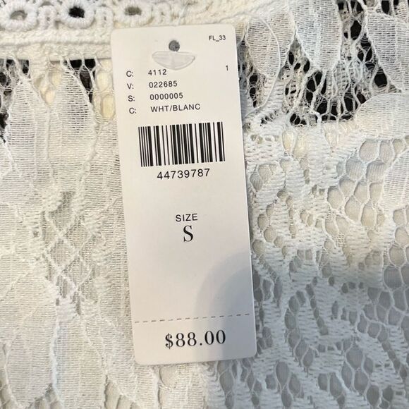 NWT ANTHROPOLOGIE BLUE TASSEL Daisy Lace Top White Women’s Size Small - Picture 7 of 10